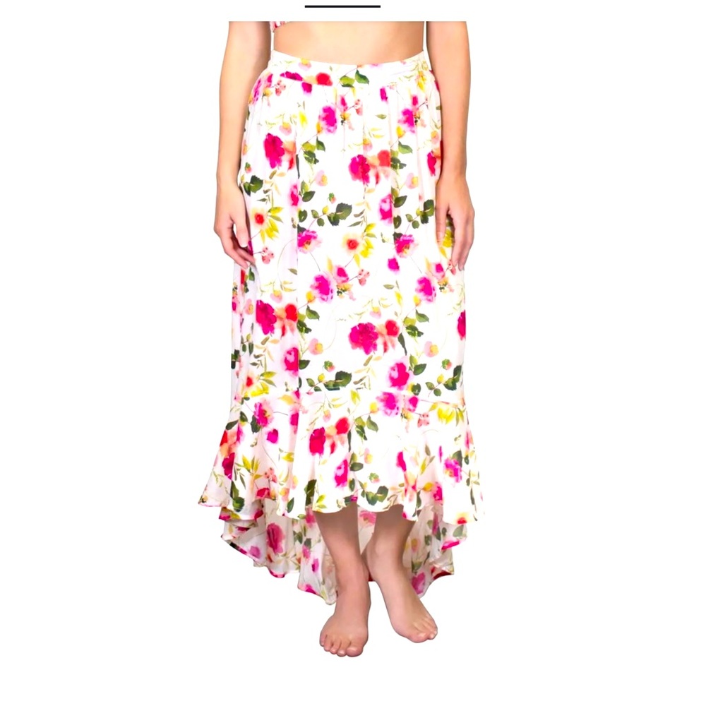 Nanette lepore maxi skirt flowers  size S